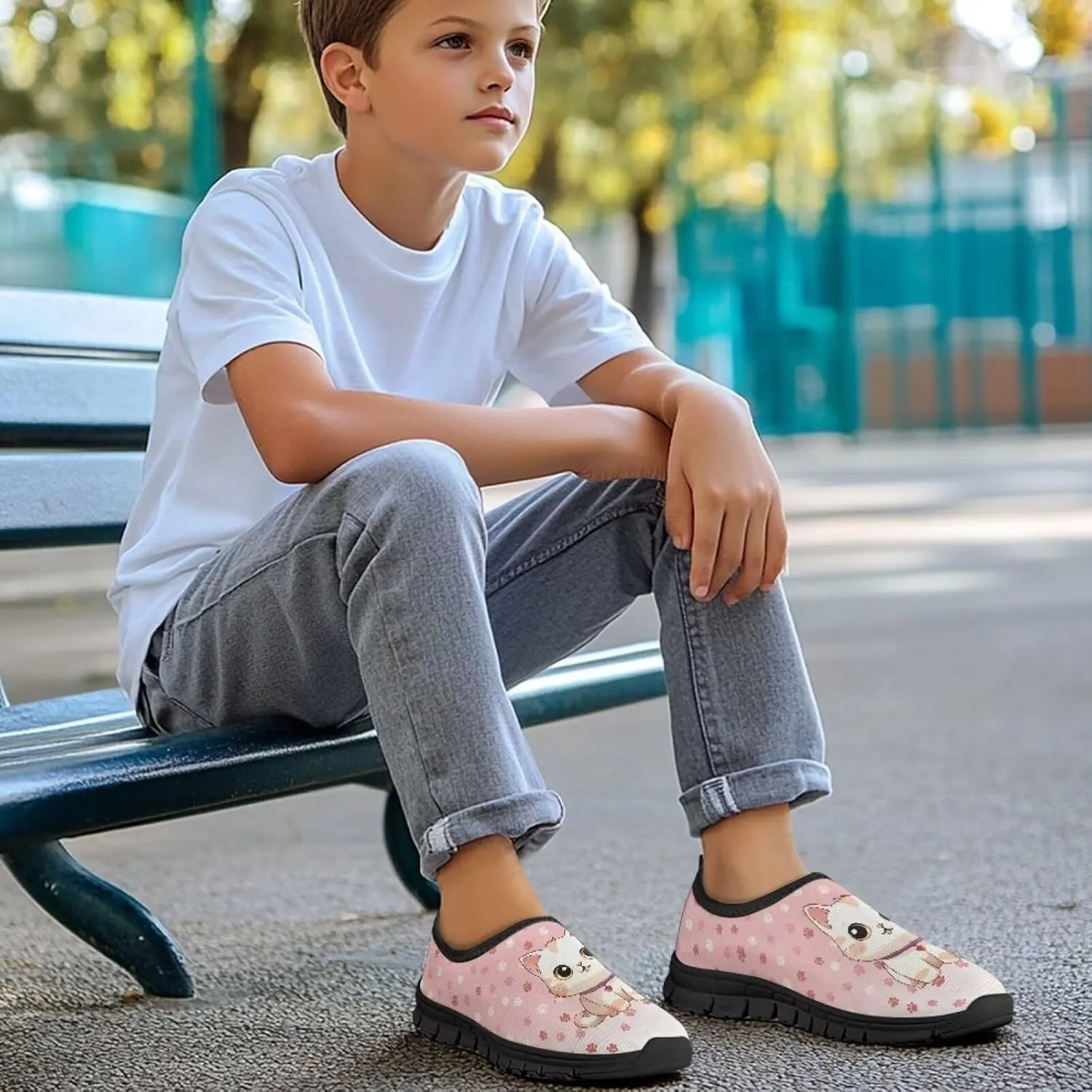 Animal Print Running Shoes Low Cut Polyester Fabric Sneakers for Boys Girls Big Kid Little Kid Children's Casual Shoes Low Top Design