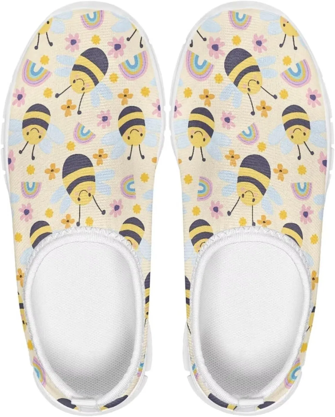 Animal Print Shoes for Girls School Sneakers Breathable Mesh Running Shoes Lightweight Slip on Tennis Shoe