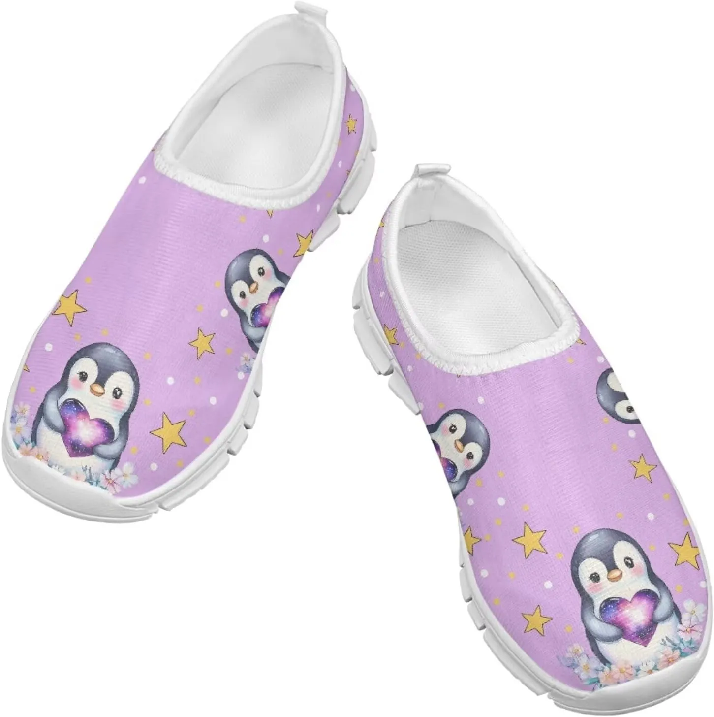 Animal Print Shoes for Girls School Sneakers Breathable Mesh Running Shoes Lightweight Slip on Tennis Shoe