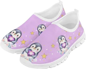 Animal Print Shoes for Girls School Sneakers Breathable Mesh Running Shoes Lightweight Slip on Tennis Shoe