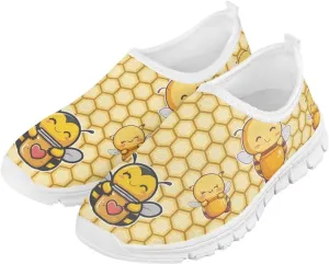 Animal Print Shoes for Girls School Sneakers Breathable Mesh Running Shoes Lightweight Slip on Tennis Shoe