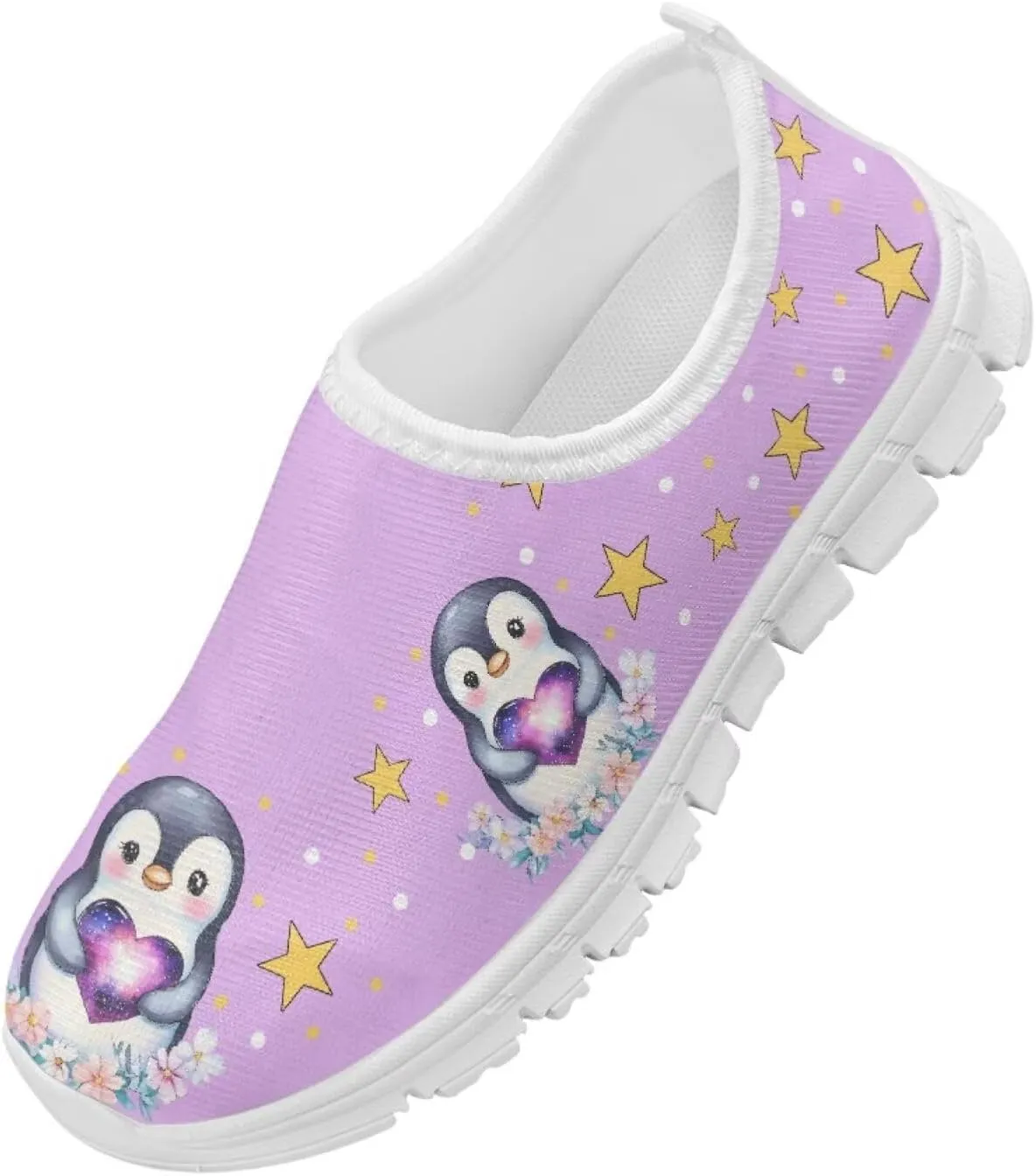 Animal Print Shoes for Girls School Sneakers Breathable Mesh Running Shoes Lightweight Slip on Tennis Shoe
