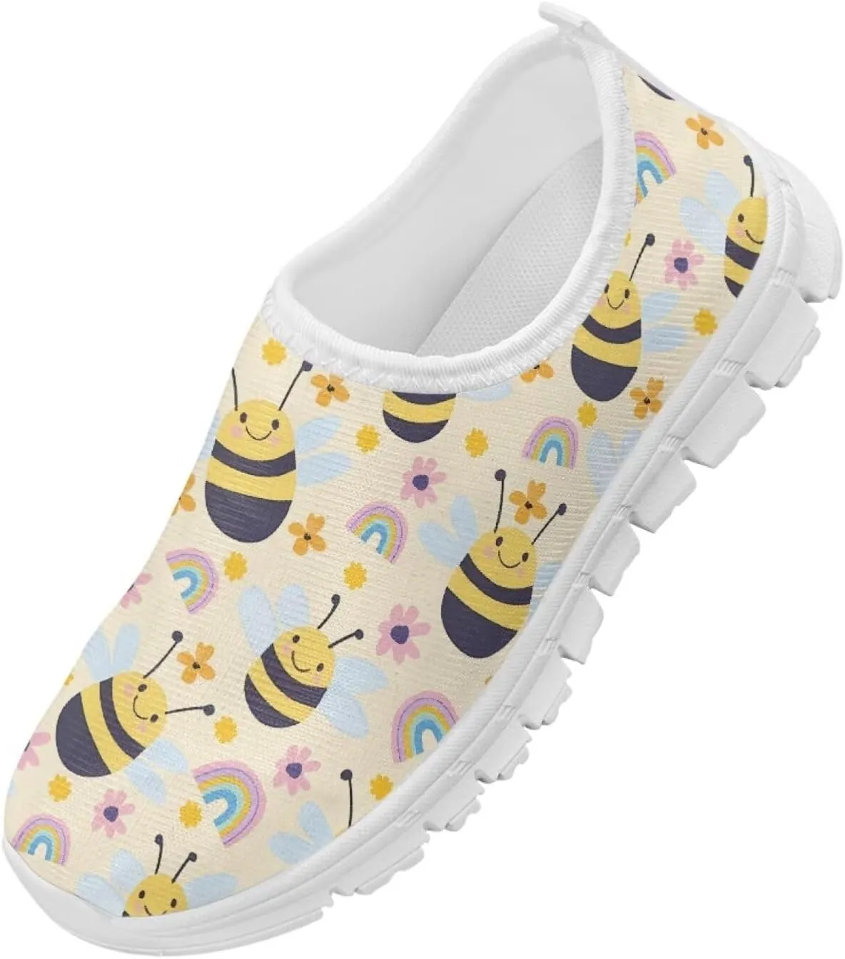 Animal Print Shoes for Girls School Sneakers Breathable Mesh Running Shoes Lightweight Slip on Tennis Shoe