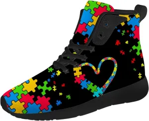 Autism Shoes for Men Women Autism Awareness High Top Sneakers High Top Shoes Gifts for Mom Dad