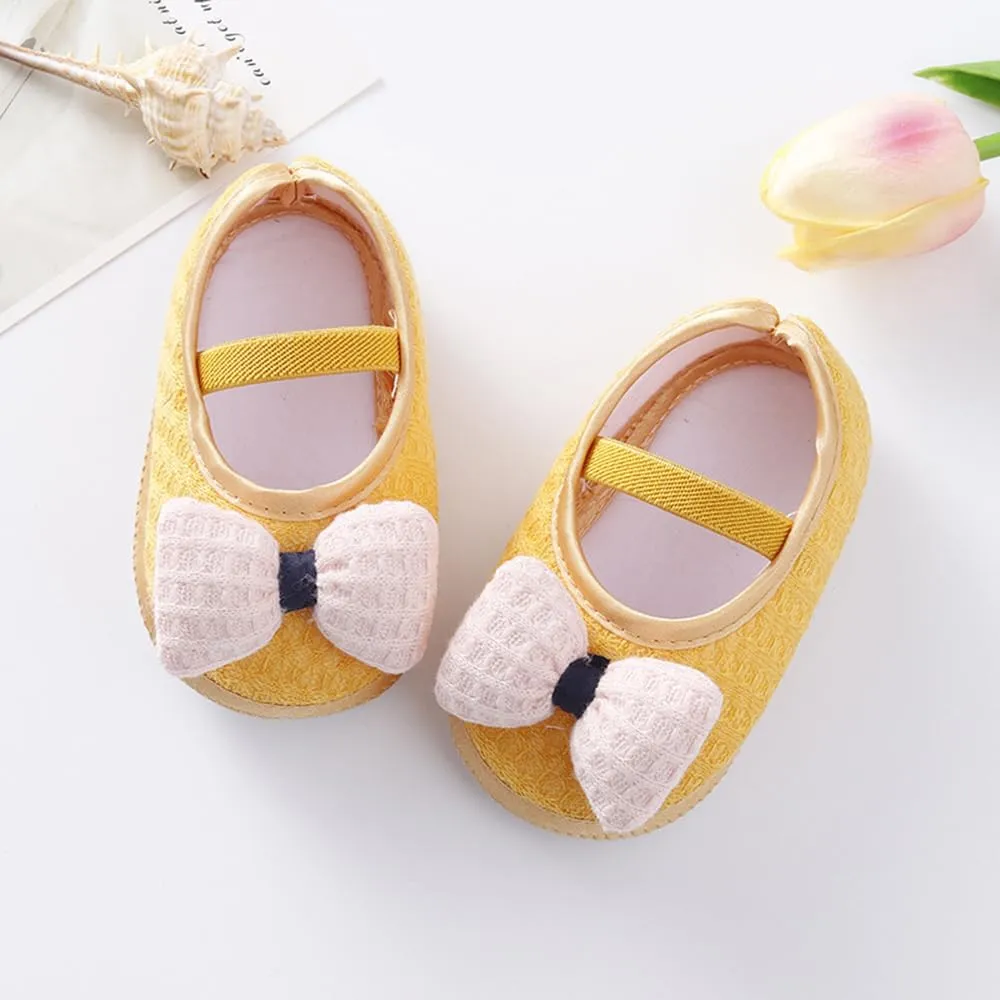 Baby Girl Dress Shoes,Infant Toddler First Walking Mary Jane Flats with Bowknot Non-Slip Soft Sole Wedding Princess