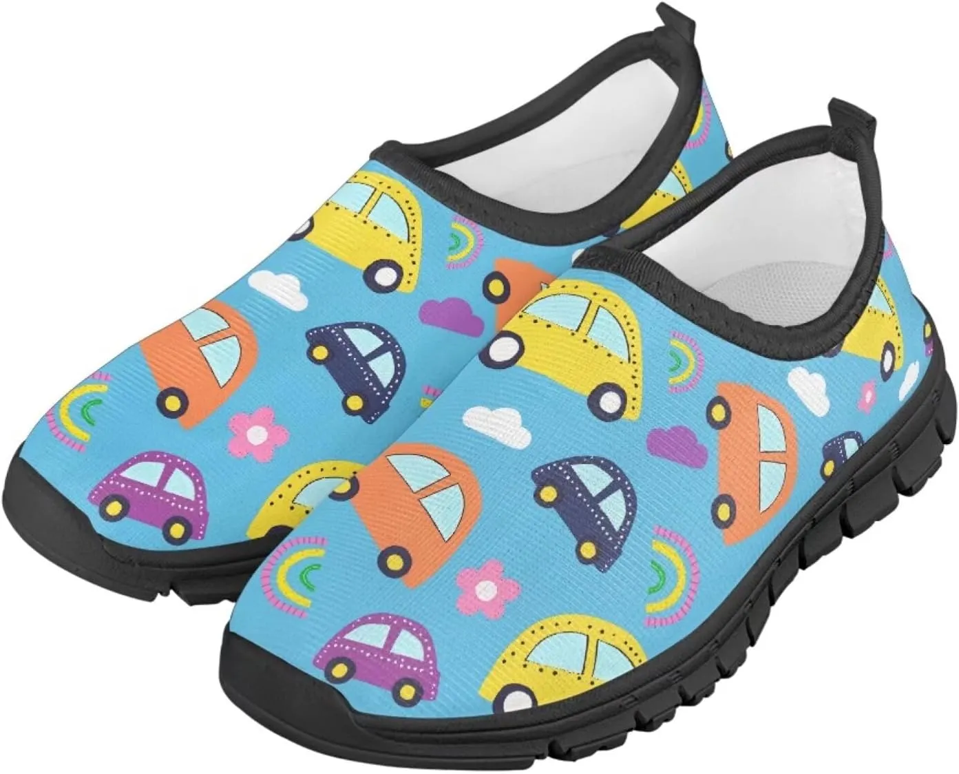 Boys Shoes School Sneakers Breathable Mesh Running Shoes Lightweight Slip on Tennis Shoe Casual Flats