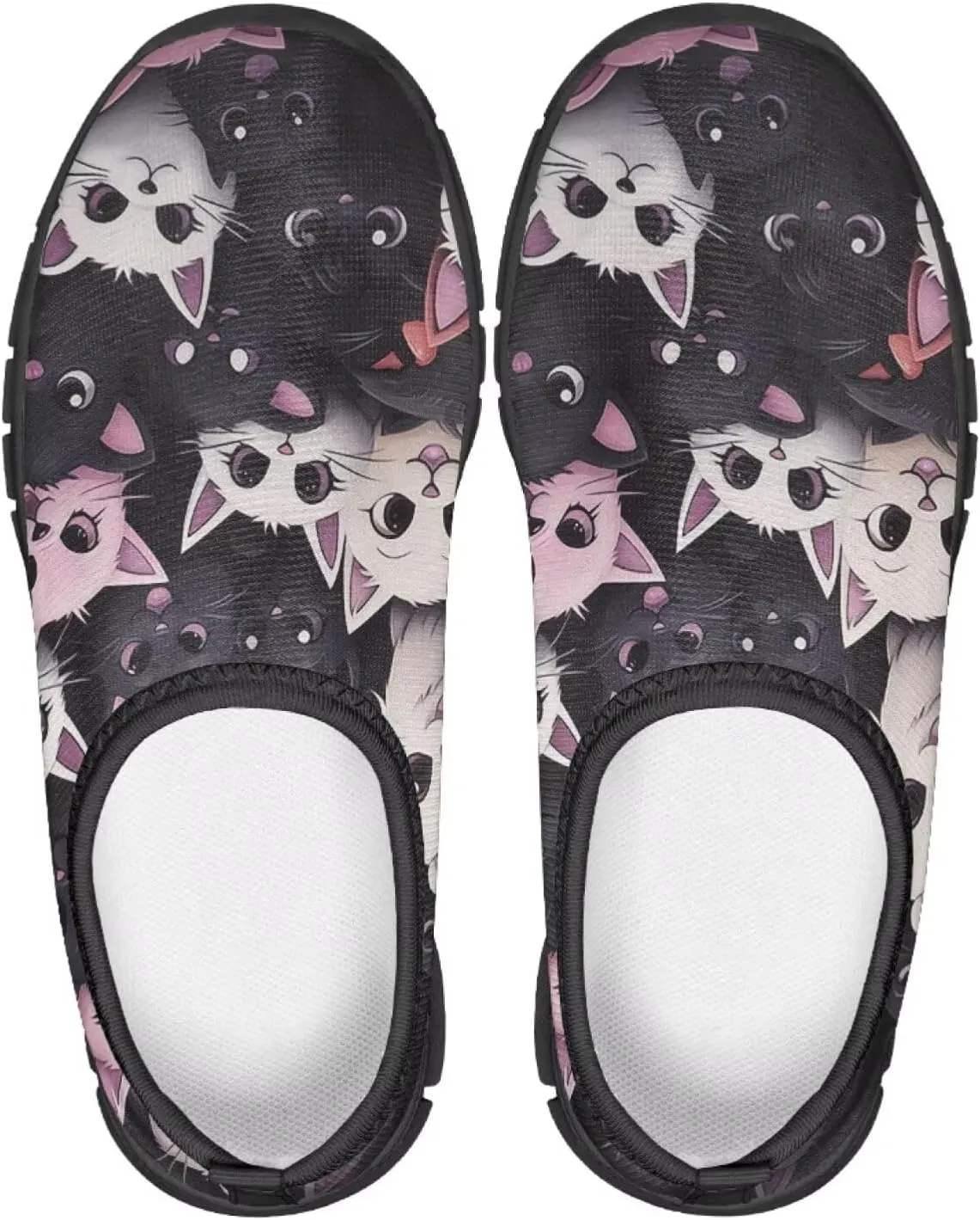 Children Cats Pattern Running Shoes Low-Cut Polyester Fabric Sneakers for Boys Girls Big Kids Little Kids Casual Tennis Shoes