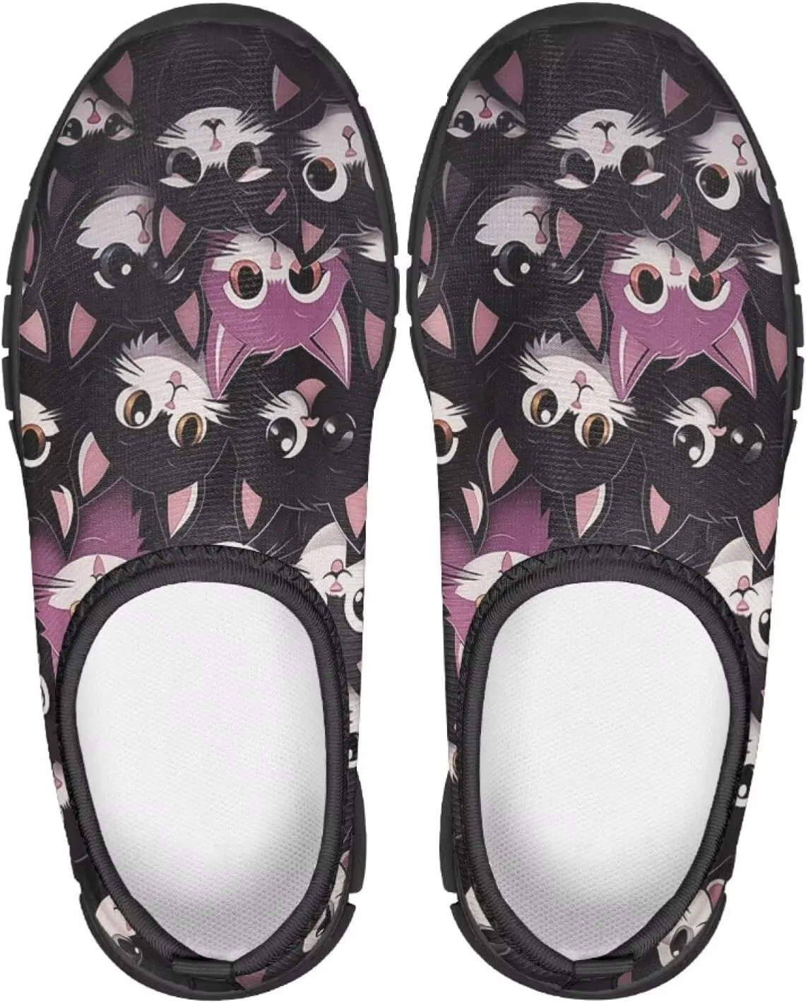 Children Cats Pattern Running Shoes Low-Cut Polyester Fabric Sneakers for Boys Girls Big Kids Little Kids Casual Tennis Shoes