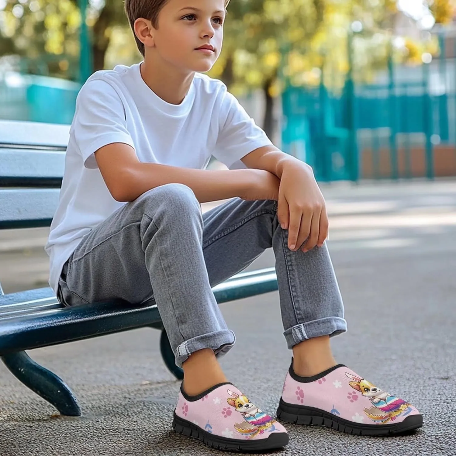 Children's Casual Sneakers,Spring Summer Slip On Flats Sports Shoes for School,Comfortable Hiking Cycling Shoes