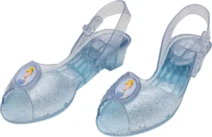 Cinderella Jelly Shoes, Official Disney Princess Costume Shoes with Rapunzel Emblem, Kids Size 11/12 Medium