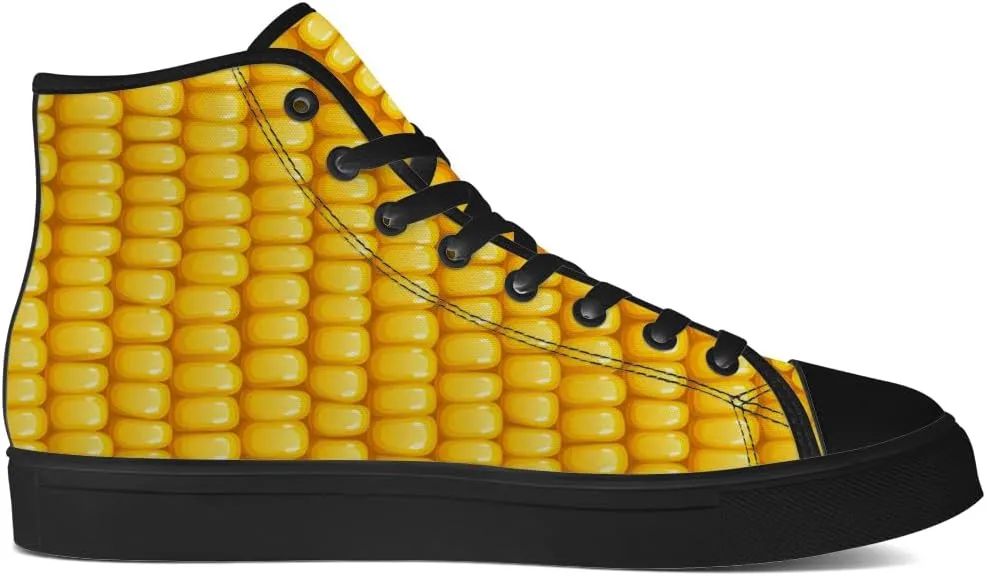 Corn High Top Canvas Shoes Mens Womens High Top Sneakers Lace Up Casual Shoes Gifts for Men Women