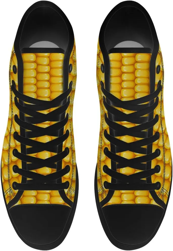 Corn High Top Canvas Shoes Mens Womens High Top Sneakers Lace Up Casual Shoes Gifts for Men Women