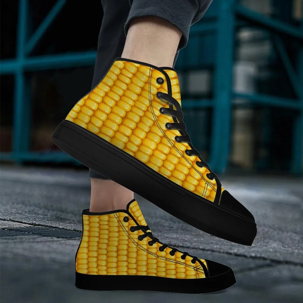 Corn High Top Canvas Shoes Mens Womens High Top Sneakers Lace Up Casual Shoes Gifts for Men Women