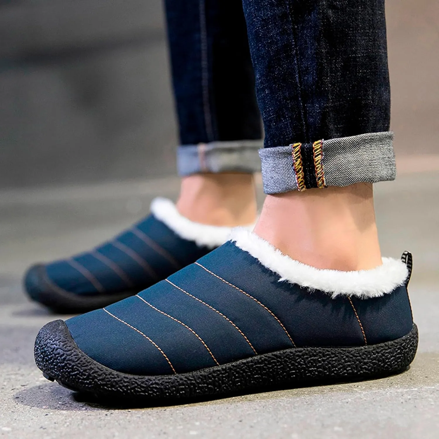 Couple Autumn And Winter Fashion Plus Wool Thickened Low Top Warm Shoes For Men And Women Soft Women Winter Calf Boots
