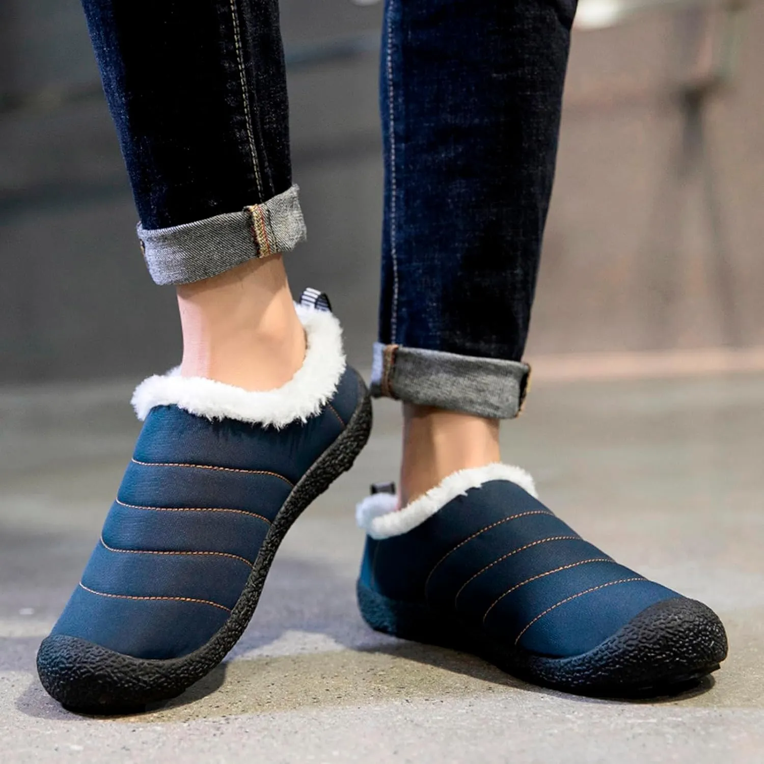 Couple Autumn And Winter Fashion Plus Wool Thickened Low Top Warm Shoes For Men And Women Soft Women Winter Calf Boots