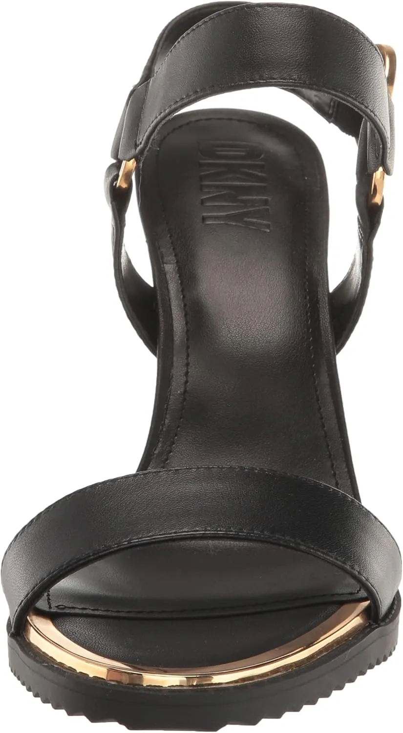 DKNY Women's Everyday Block Heel Blaire-Ankle Strap Heeled Sandal