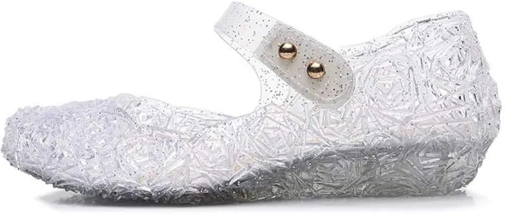 eccbox Princess Girls Sandals Dance Party Cosplay Jelly Shoes Mary Jane for Toddler Kids