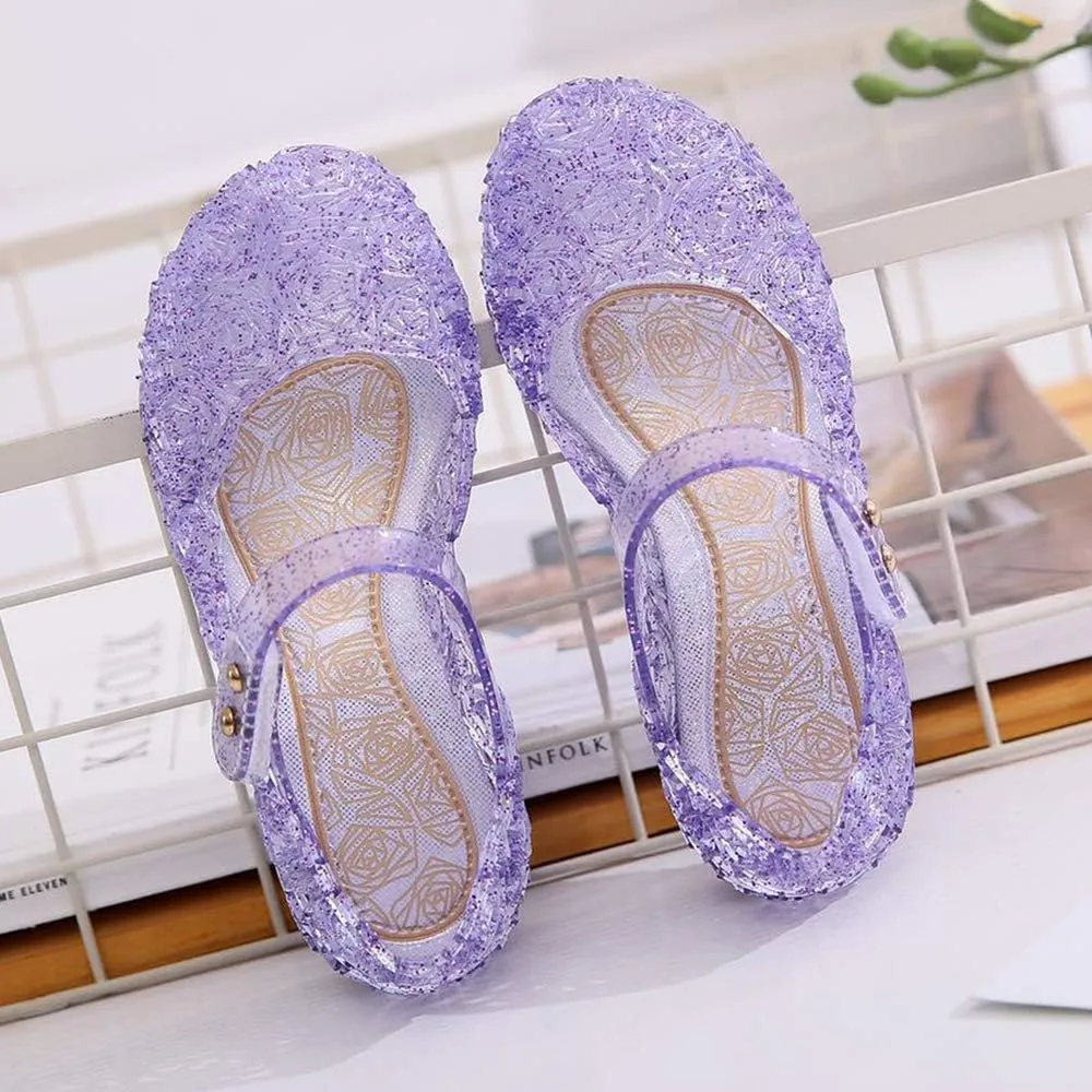 eccbox Princess Girls Sandals Dance Party Cosplay Jelly Shoes Mary Jane for Toddler Kids