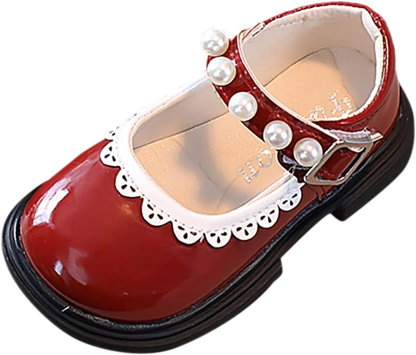 Fashion Autumn Toddler and Girls Casual Shoes Thick Sole Round Toe Buckle Dress Shoes Baby Girl Leather Shoes