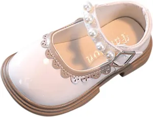 Fashion Autumn Toddler and Girls Casual Shoes Thick Sole Round Toe Buckle Dress Shoes Baby Girl Leather Shoes