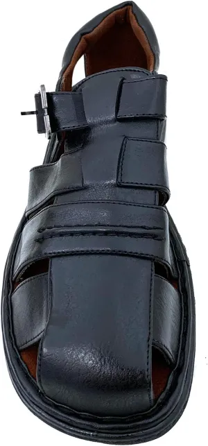 FLS Men's Sandals Closed Toe Adjustable Strap Buckle Fisherman Casual