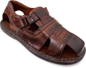 FLS Men's Sandals Closed Toe Adjustable Strap Buckle Fisherman Casual