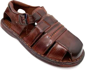 FLS Men's Sandals Closed Toe Adjustable Strap Buckle Fisherman Casual