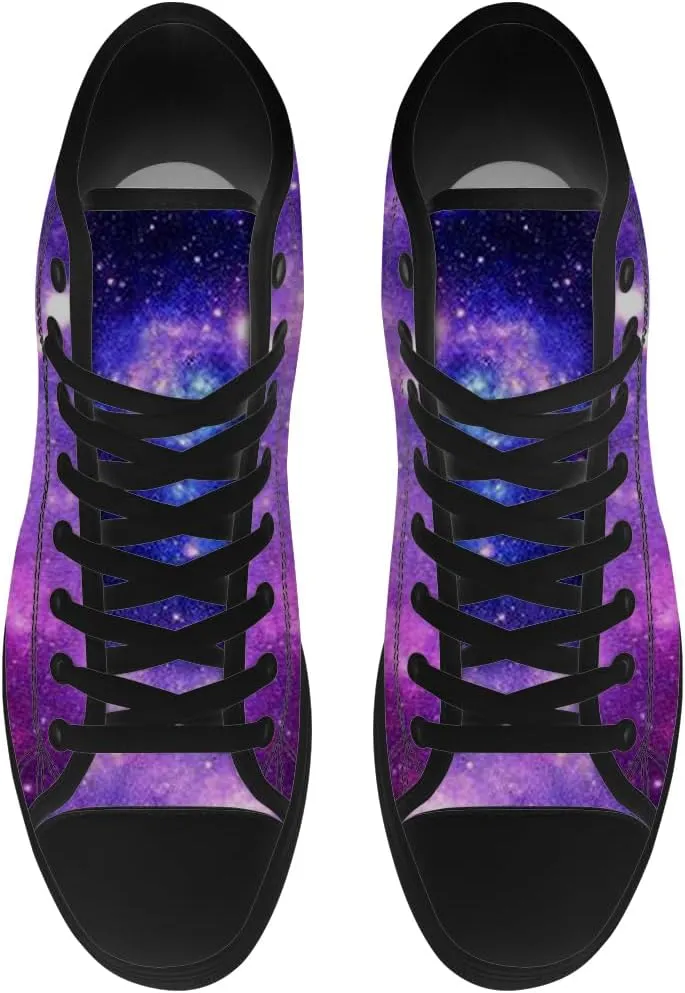 Galaxy High Top Canvas Shoes High Top Sneakers Lace Up Casual Shoes Gifts for Men Women