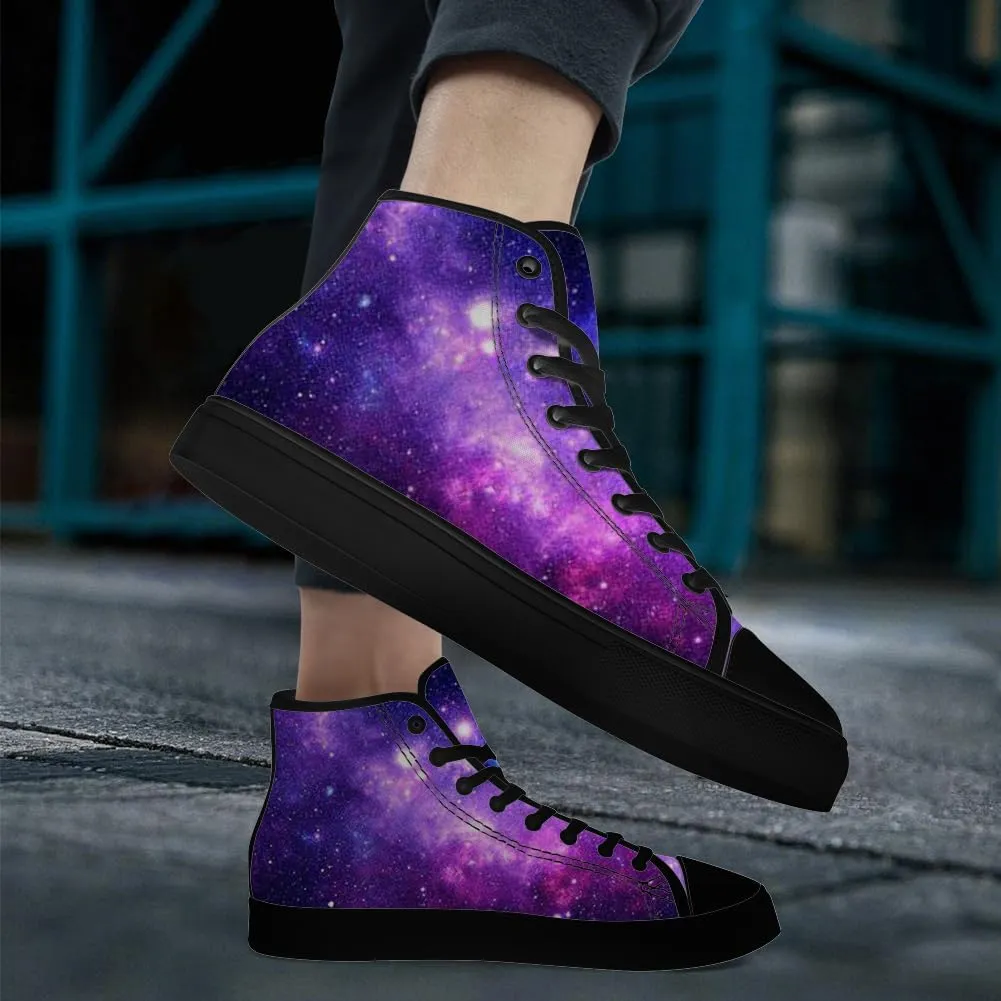 Galaxy High Top Canvas Shoes High Top Sneakers Lace Up Casual Shoes Gifts for Men Women