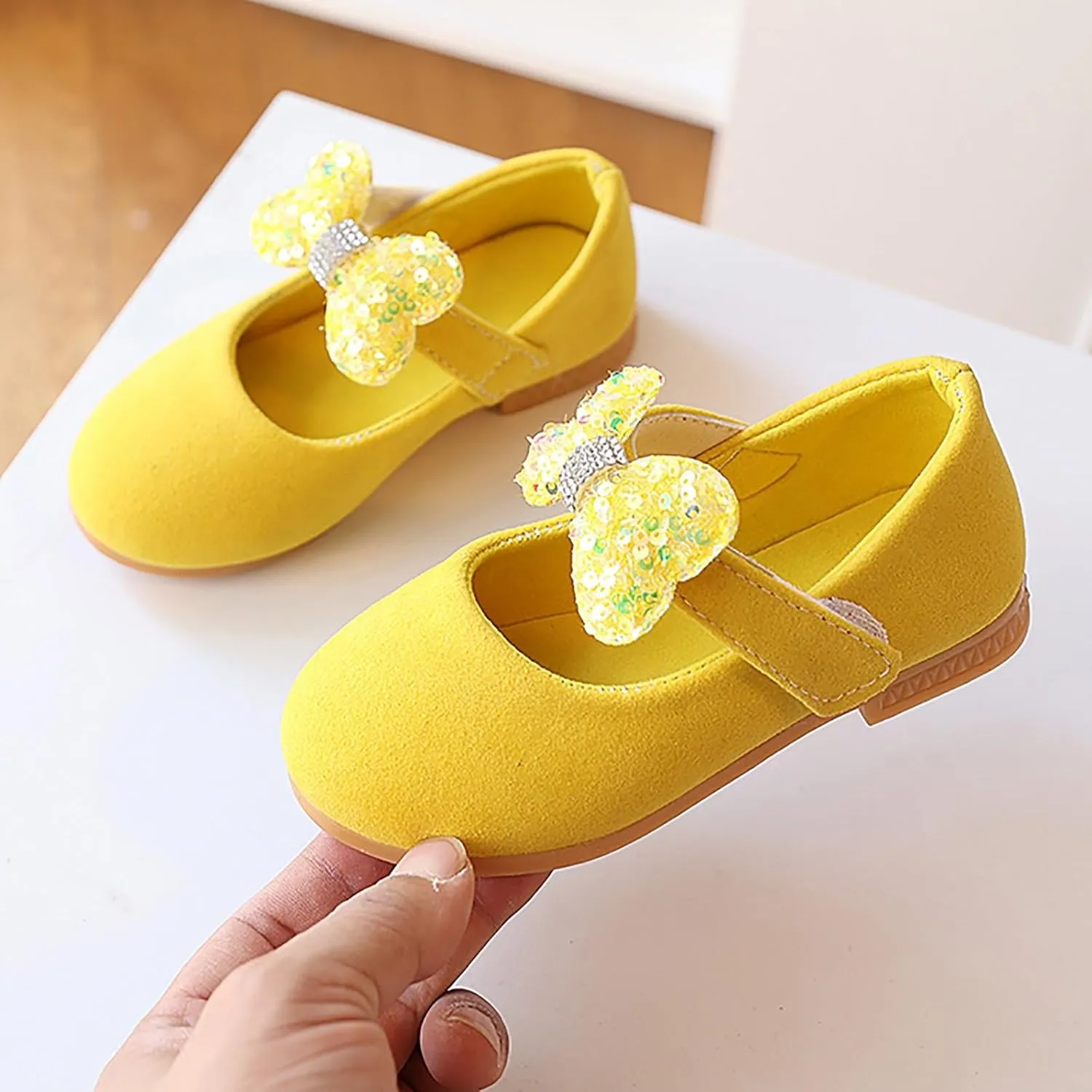 Girls Baby Shoes Sequined Bow Decoration Shoes Sandals Dancing Infant Pearl Bling Single Sandal for Girls