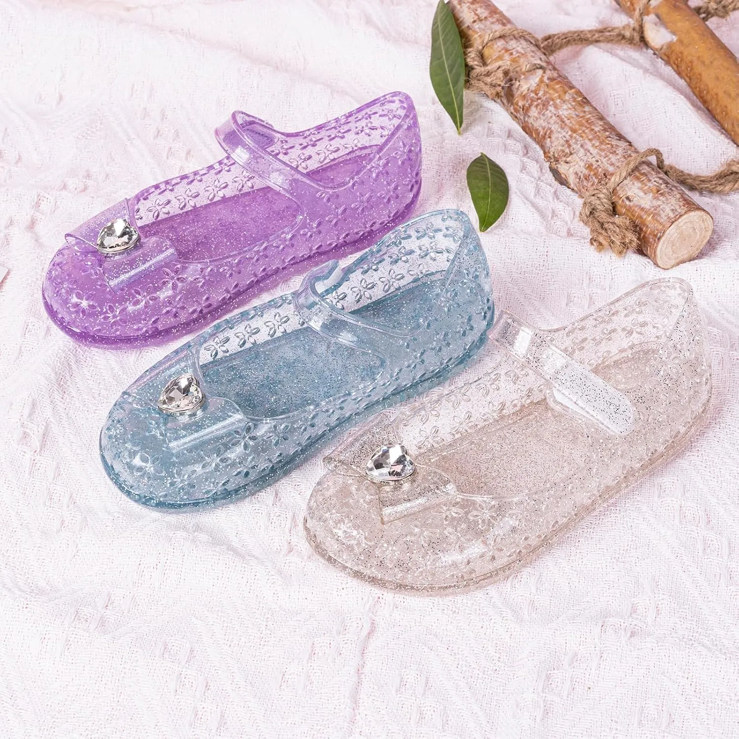 Girls Princess Mary Jane Flats for Dress Up, Dance Party, Cosplay - Jelly Shoes