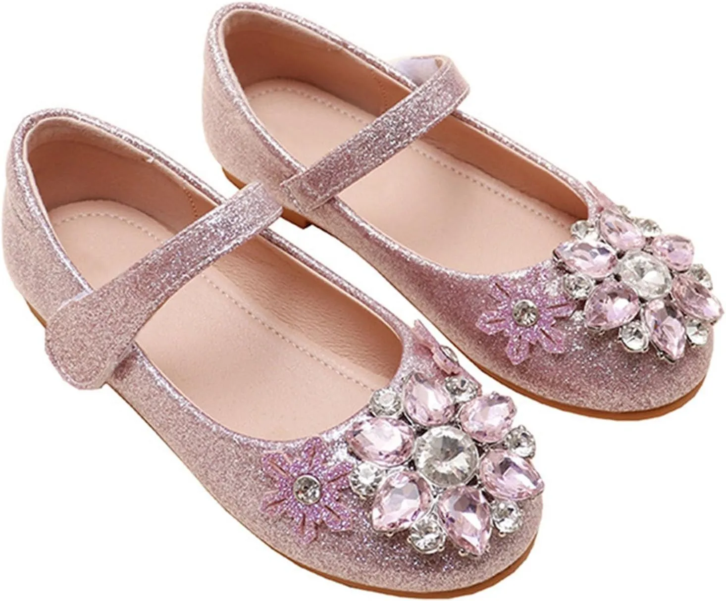 Girls' Sneakers Princess Shoes Crystal Comfortable Soft Soled Little Girls Flat Single Shoes Infant Sandals Girls