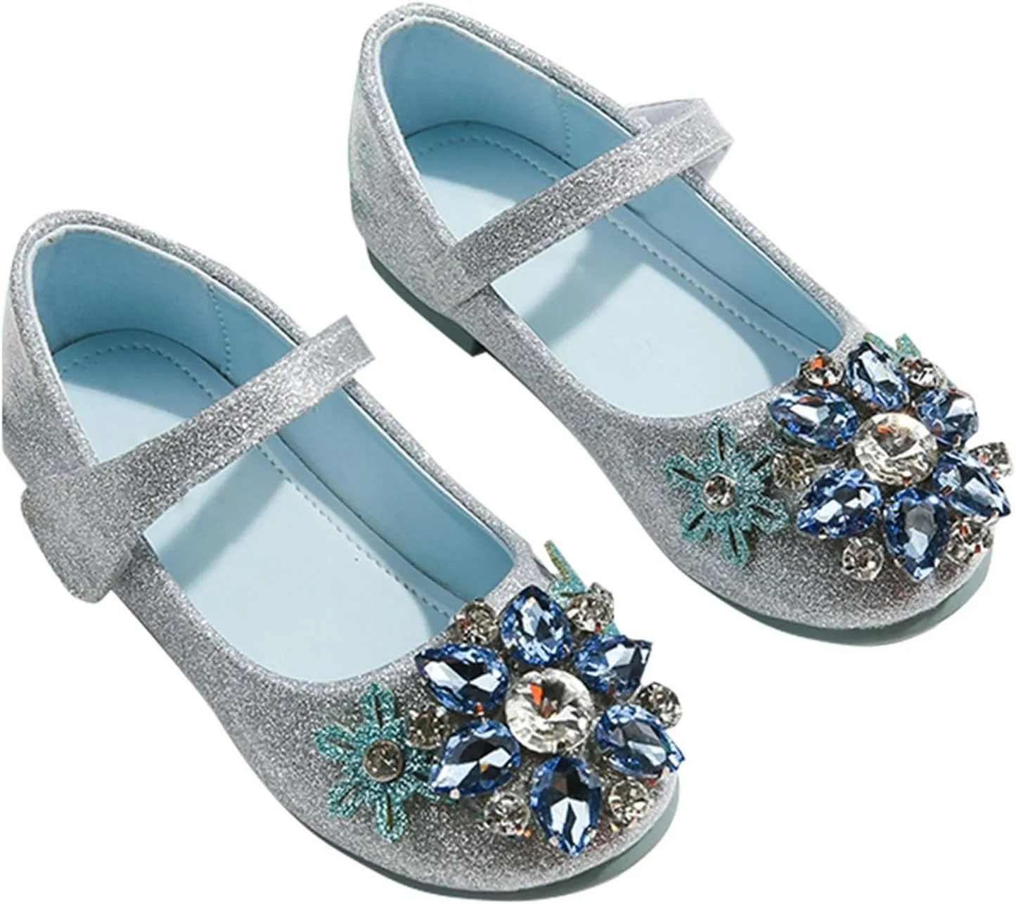 Girls' Sneakers Princess Shoes Crystal Comfortable Soft Soled Little Girls Flat Single Shoes Infant Sandals Girls