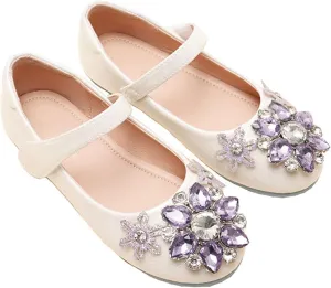 Girls' Sneakers Princess Shoes Crystal Comfortable Soft Soled Little Girls Flat Single Shoes Infant Sandals Girls