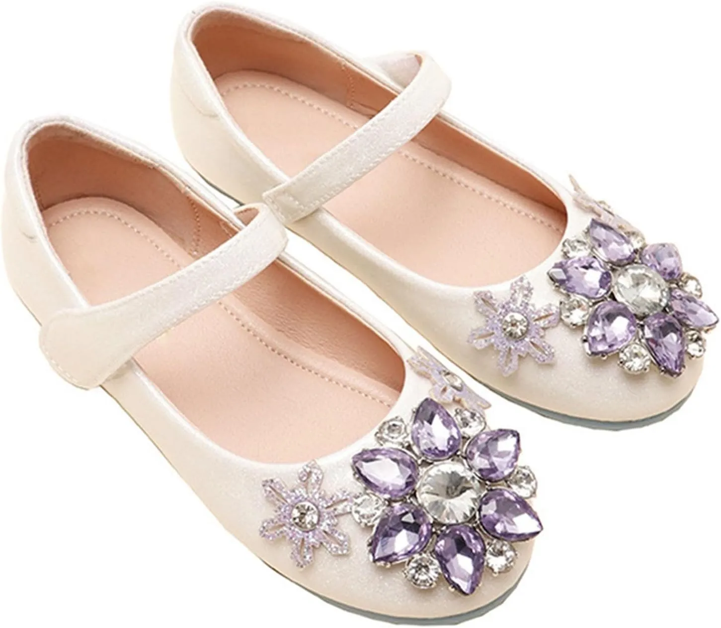Girls' Sneakers Princess Shoes Crystal Comfortable Soft Soled Little Girls Flat Single Shoes Infant Sandals Girls