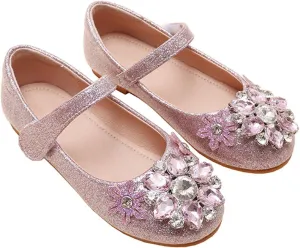 Girls' Sneakers Princess Shoes Crystal Comfortable Soft Soled Little Girls Flat Single Shoes Infant Sandals Girls