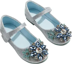 Girls' Sneakers Princess Shoes Crystal Comfortable Soft Soled Little Girls Flat Single Shoes Infant Sandals Girls