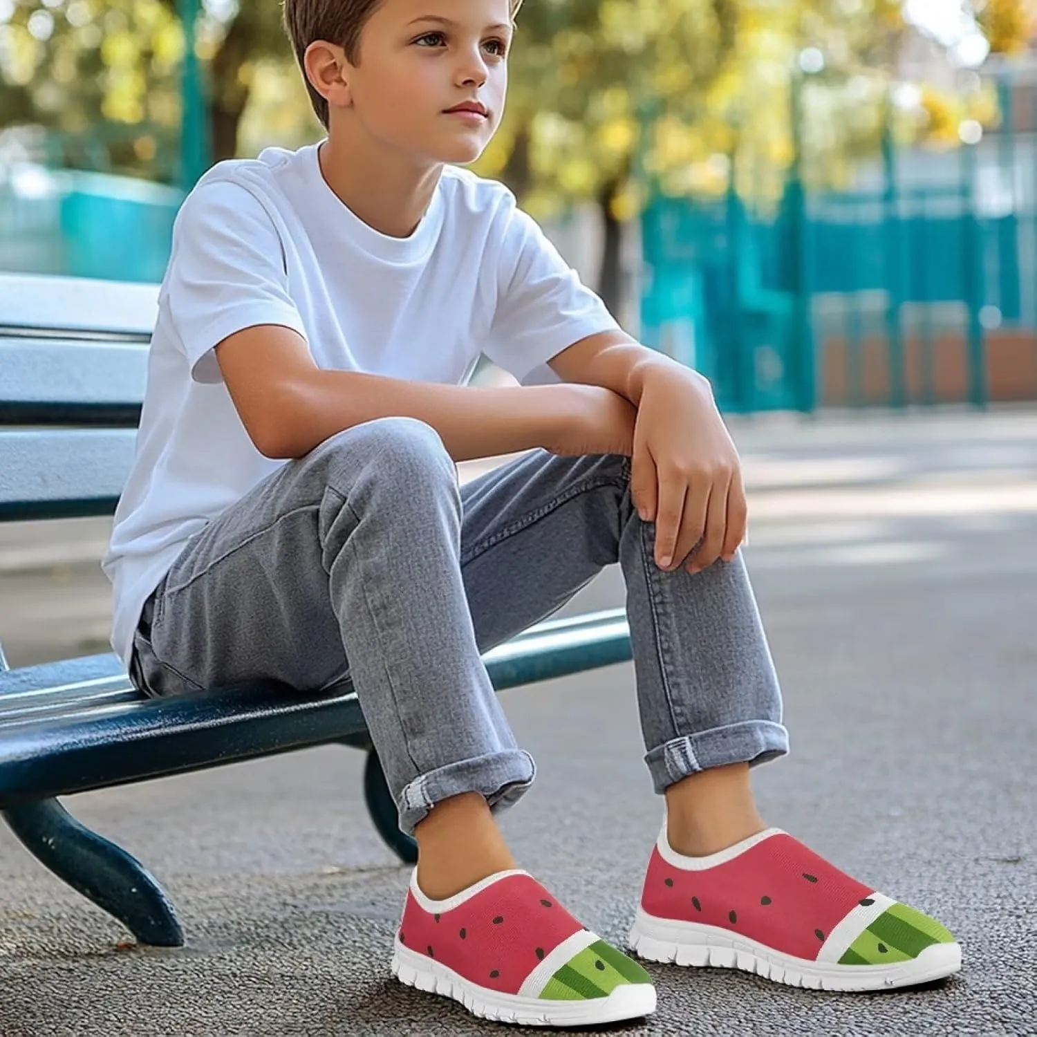 Girls'Running Shoes,Boys'Slip On Flats Lightweight Sports Shoes,Comfortable Elastic Shoes for Playing Walking