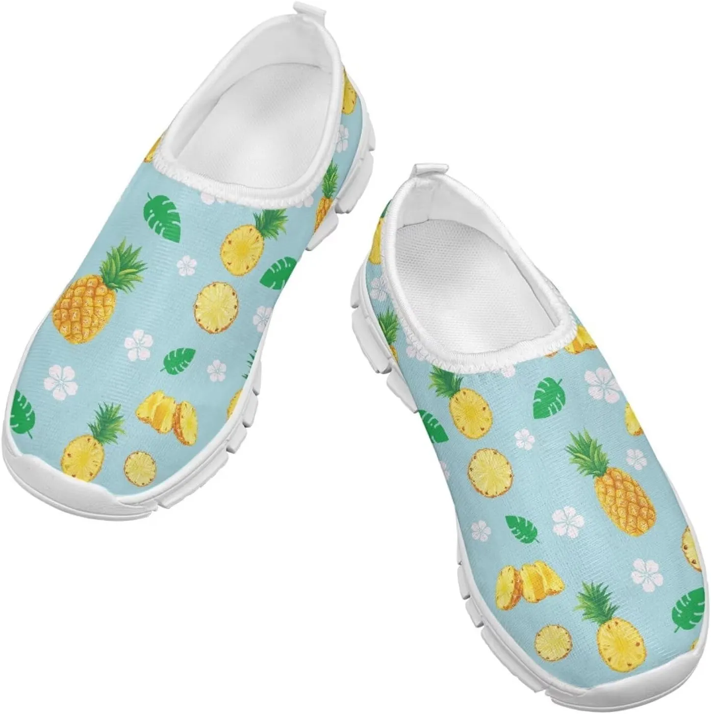 Girls'Running Shoes,Boys'Slip On Flats Lightweight Sports Shoes,Comfortable Elastic Shoes for Playing Walking