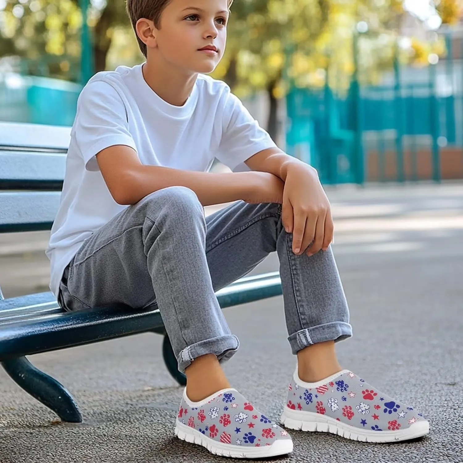 Girls'Running Shoes,Boys'Slip On Flats Lightweight Sports Shoes,Comfortable Elastic Shoes for Playing Walking