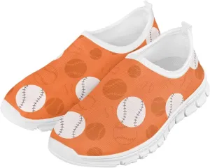 Girls'Running Shoes,Boys'Slip On Flats Lightweight Sports Shoes,Comfortable Elastic Shoes for Playing Walking