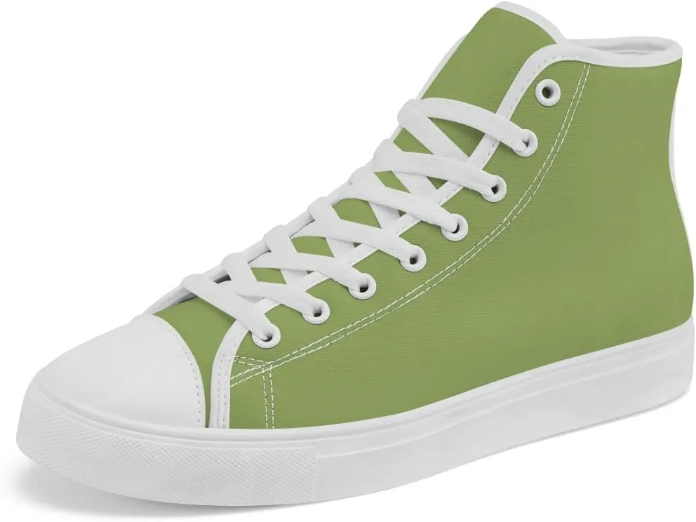 Green High Top Canvas Shoes High Top Sneakers Lace Up Casual Shoes Gifts for Dad Mom