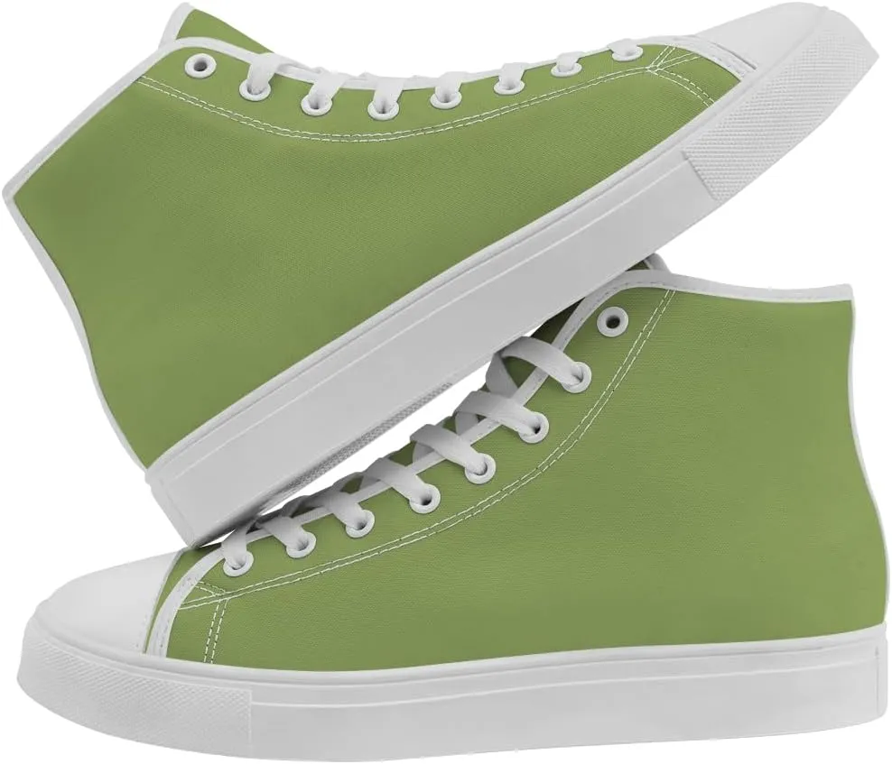 Green High Top Canvas Shoes High Top Sneakers Lace Up Casual Shoes Gifts for Dad Mom