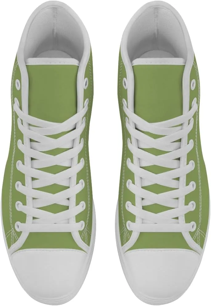 Green High Top Canvas Shoes High Top Sneakers Lace Up Casual Shoes Gifts for Dad Mom