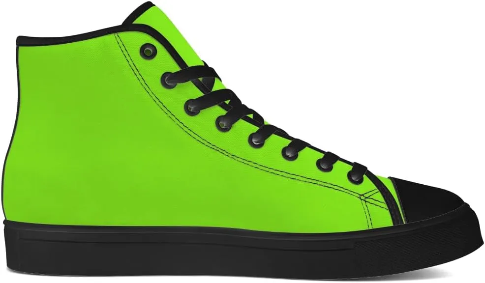Green High Top Canvas Shoes Womens Mens High Top Sneakers Lace Up Casual Shoes Gifts for Men Women