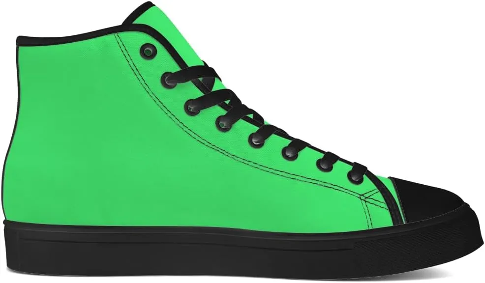 Green High Top Canvas Shoes Womens Mens High Top Sneakers Lace Up Casual Shoes Gifts for Men Women
