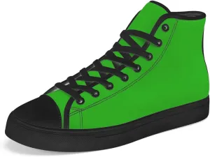 Green High Top Canvas Shoes Womens Mens High Top Sneakers Lace Up Casual Shoes Gifts for Men Women