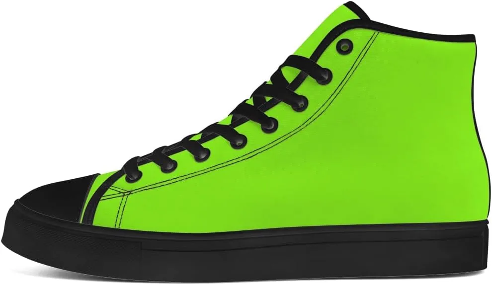 Green High Top Canvas Shoes Womens Mens High Top Sneakers Lace Up Casual Shoes Gifts for Men Women