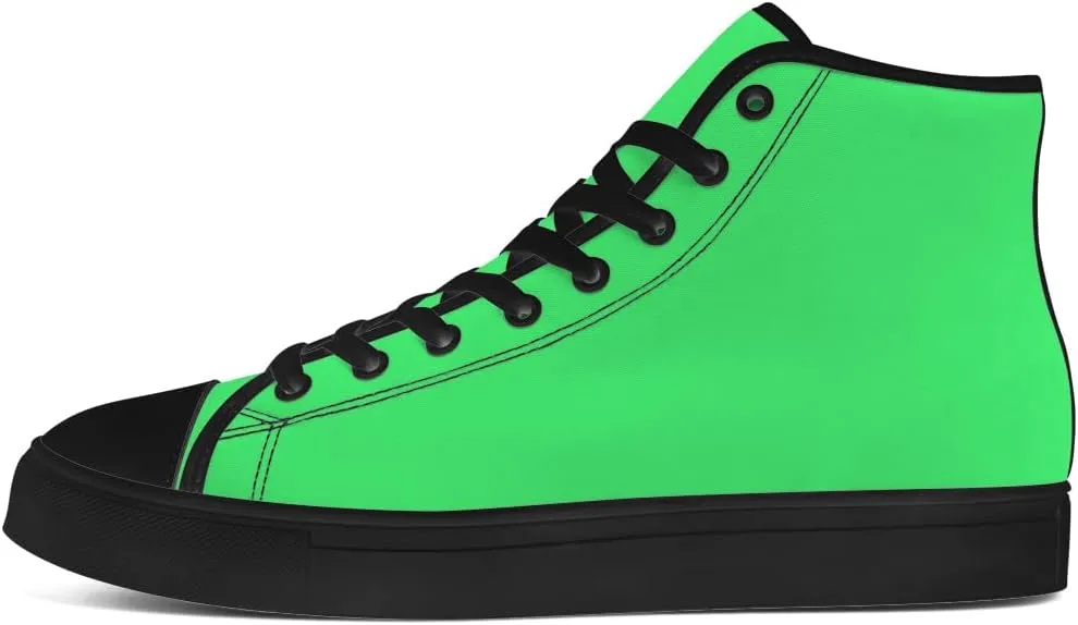 Green High Top Canvas Shoes Womens Mens High Top Sneakers Lace Up Casual Shoes Gifts for Men Women