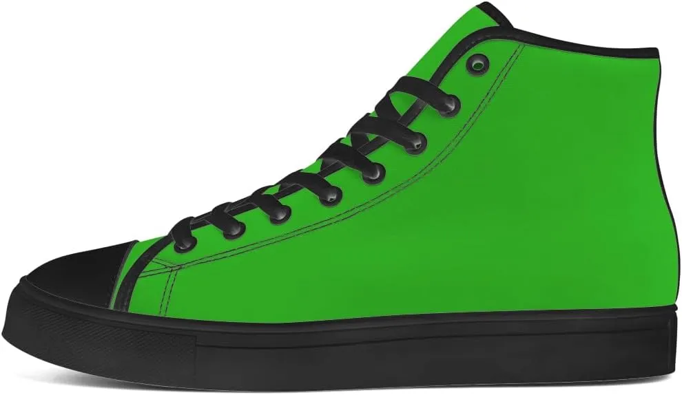 Green High Top Canvas Shoes Womens Mens High Top Sneakers Lace Up Casual Shoes Gifts for Men Women